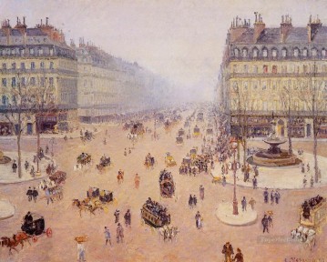  tiempo Pintura al %C3%B3leo - Avenue de l Opera Place du Thretre Francais tiempo brumoso 1898 Camille Pissarro